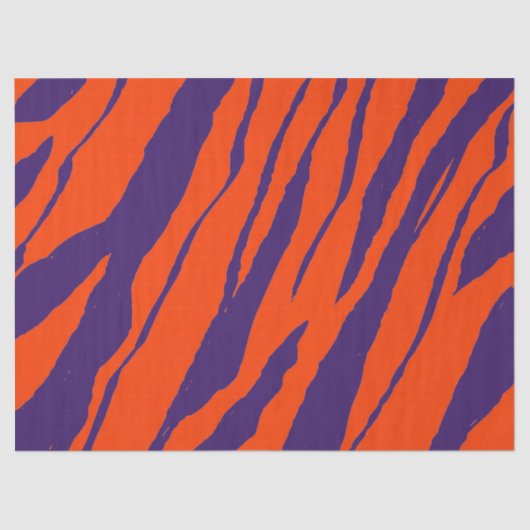 Papier Mousseline MVB Tiger Stripes Design- Orange & Violet (Recto)