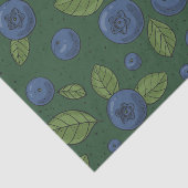 Papier Mousseline Myrtilles sur fond vert foncé (Détail)