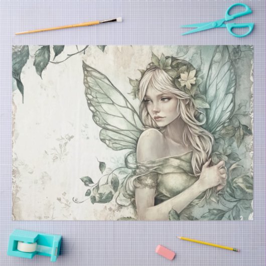 Papier Mousseline Mysage Green Fairy Decoupage (Artisanat)