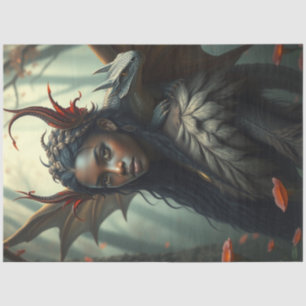 Papier Mousseline Mystérieuse fée de dragon gothique