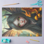 Papier Mousseline Mystérieuse fée de dragon gothique (Artisanat)