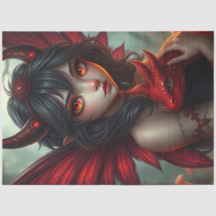 Papier Mousseline Mystérieuse fée de dragon gothique