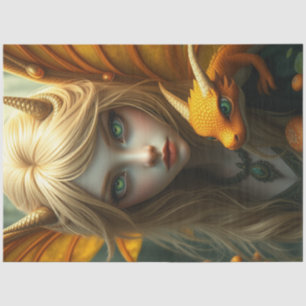 Papier Mousseline Mystérieuse fée de dragon gothique