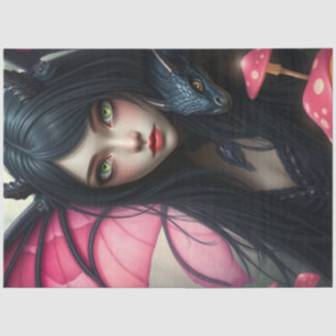 Papier Mousseline Mystérieuse fée de dragon gothique