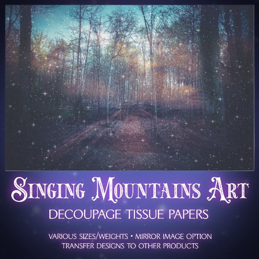 Papier Mousseline mystérieuse forêt enchantée d'Ethérée