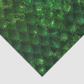 Papier Mousseline Mystic Emerald Fantasy Green Dragon Scale Pattern (Détail)