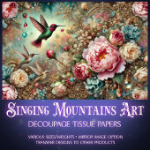 Papier Mousseline Mystical Garden Hummingbird & Rose Decoupage 