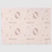 Papier Mousseline Mystical Libra Zodiac Pattern in Brown & Burgundy (Recto)