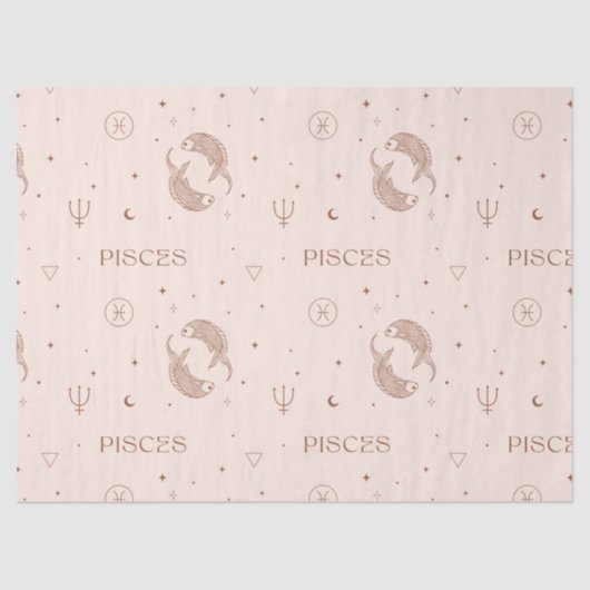 Papier Mousseline Mystical Libra Zodiac Pattern in Brown & Burgundy (Recto)