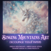 Papier Mousseline Mystical Unicorn Galaxy Sky Decoupage 