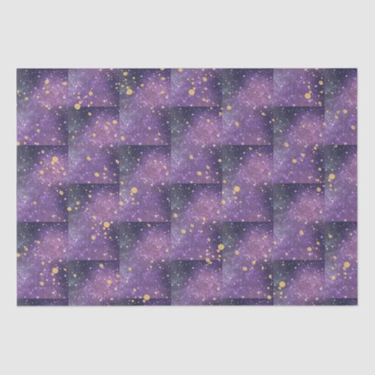 Papier Mousseline Mystique Toutes Les Occasions Purple Or Étincelles (Recto)