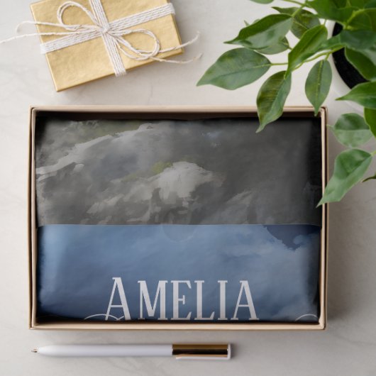 Papier Mousseline Mythique Celtique Dragon bleu Turquoise (Cadeau)