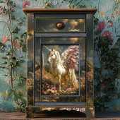 Papier Mousseline Mythique Pégase Blanc Purple Ailes Cercle de pierr