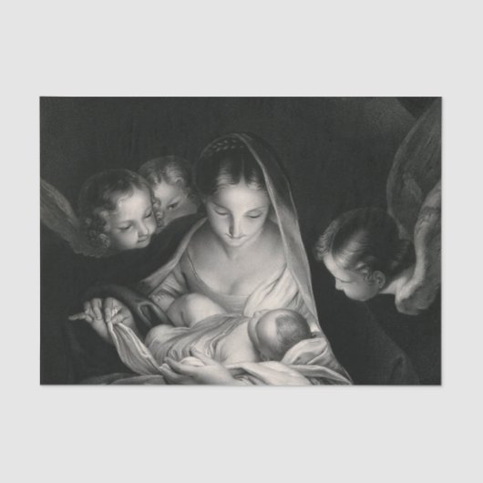 Papier Mousseline Naissance de nativité de Vierge Marie anges de (Recto)