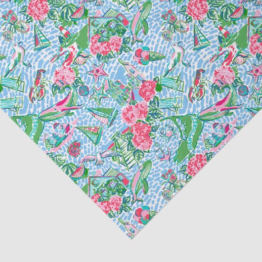 Papier Mousseline Nantucket Preppy Palm Beach Imprimer (Détail)