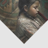 Papier Mousseline Native American Elder & Child Prayer Decoupage (Détail)