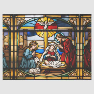 Papier Mousseline Nativité Faux Vitrail pour Découpage Ti d'artisana
