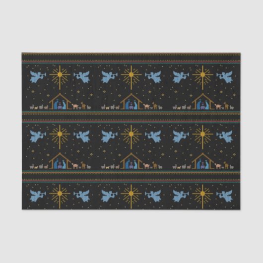 Papier Mousseline Nativité Knit Vilain Chéri de Noël Chrétien (Recto)