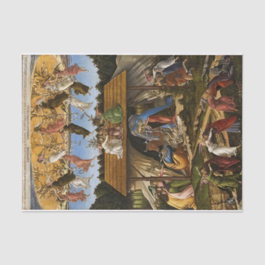 Papier Mousseline Nativité mystique, 1500 par Sandro Botticelli (Recto)