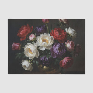 Papier Mousseline Nature morte baroque au bouquet de pivoines