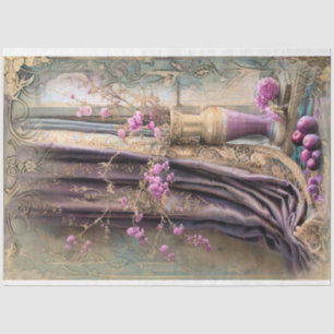 Papier Mousseline Nature morte vintage luxe florale baroque romantiq