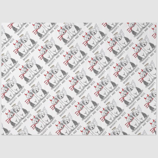 Papier Mousseline Naughty & Nice Old English Sheepdogs (Grey 1) (Recto)