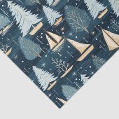 Papier Mousseline Nautical Coastal Noël Voilier Tissu Papier (Détail)