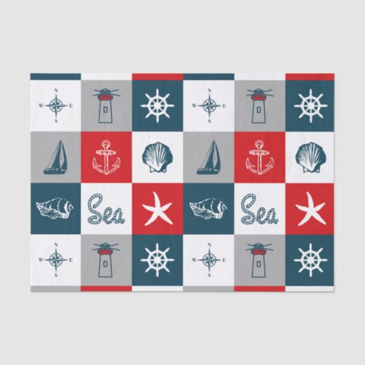 Papier Mousseline Nautical themed design (Recto)