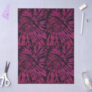 Papier Mousseline Nautilus spirale Cravate-Dye Rose Rouge Violet Déc