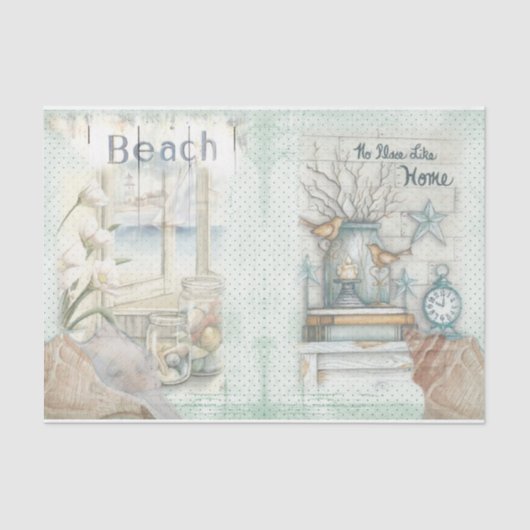 Papier Mousseline Nautique Plage Design Series 1 (Recto)