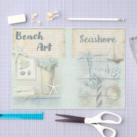 Papier Mousseline Nautique Plage Design Series 4 (Artisanat)