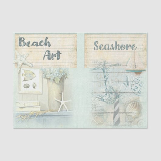 Papier Mousseline Nautique Plage Design Series 4 (Recto)