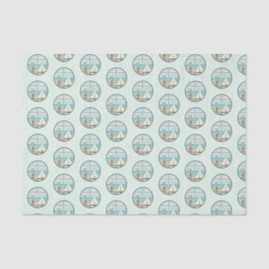 Papier Mousseline Nautique Plage Design Series 5 (Recto)