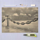 Papier Mousseline Nautique Plage d'été Front Sepia Brown Aquarelle (Artisanat)