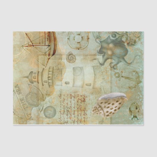 Papier Mousseline Nautique vintage (Recto)