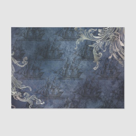 Papier Mousseline Nautique vintage (Recto)