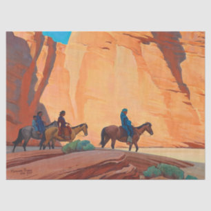 Papier Mousseline Navajos dans un canyon par Maynard Dixon