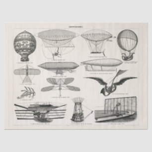 Papier Mousseline Navigation aérienne (1897) Ephemera Decoupage