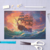 Papier Mousseline Navire À Voile Sur Une Mer Tempérée (Artisanat)