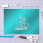 Papier Mousseline navire en bleu (Artisanat)