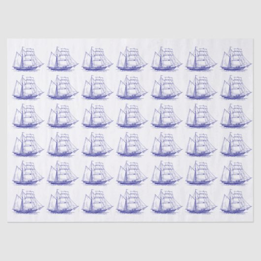 Papier Mousseline Navire Nautique Clipper - do-it-yourself Couleurs (Recto)