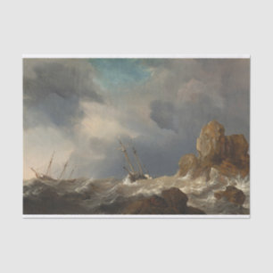 Papier Mousseline Navires dans un Galé par Willem van de Velde le Je