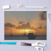 Papier Mousseline Navires et Sunset Tropical Seascape (Artisanat)