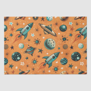 Papier Mousseline Navires-fusée vintages pour engins spatiaux Motif 