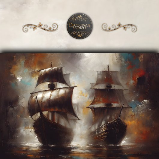 Papier Mousseline Navires vikings découpés Stormbound