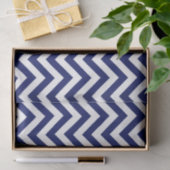 Papier Mousseline Navy Blue and White Large Chevron Zig Zag (Cadeau)