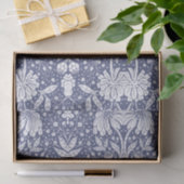 Papier Mousseline Navy Blue Floral William Morris Style (Cadeau)