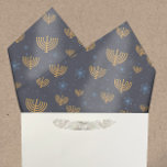 Papier Mousseline Navy Blue Hanukkah Menorah Star of David Pattern<br><div class="desc">This design feh a watercolor golden menorah and Star of Pattern set on a navy blue background. The background color may be change d to,  literally,  any color you like ! Juste choose the customize tool.</div>