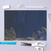 Papier Mousseline Navy et Or (Artisanat)