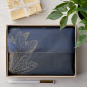 Papier Mousseline Navy et Or (Cadeau)